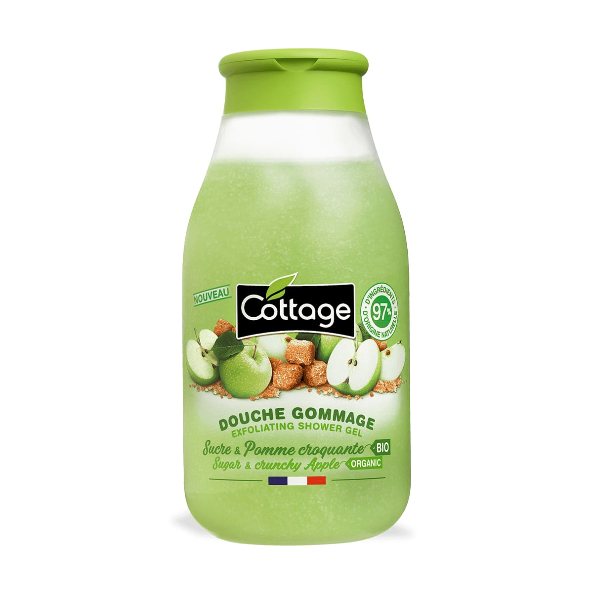 Гель-ексфоліант для душу Cottage Exfoliating Shower Gel, Sugar &amp; Crunchy Apple, 270 мл